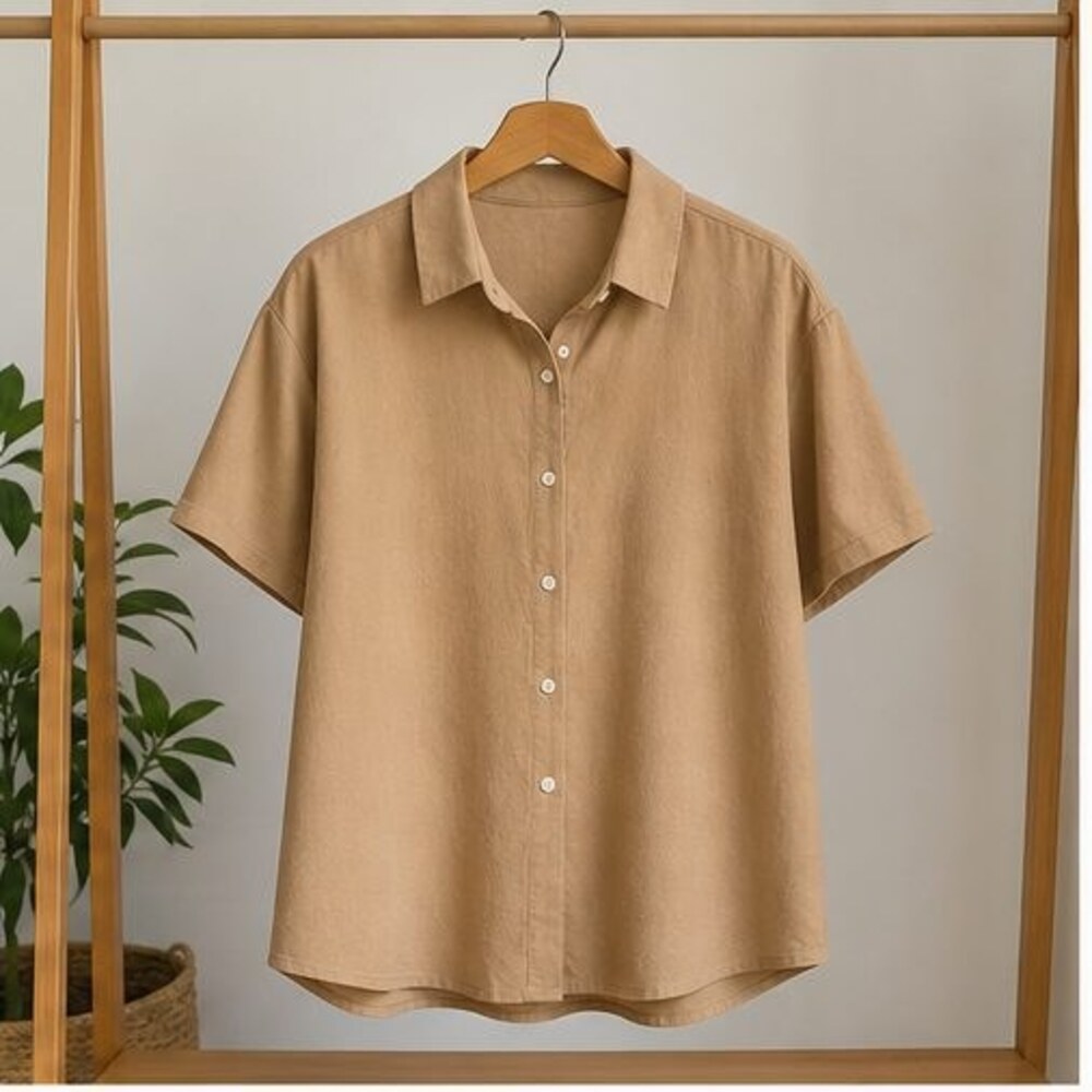 Camel Peplum Top
